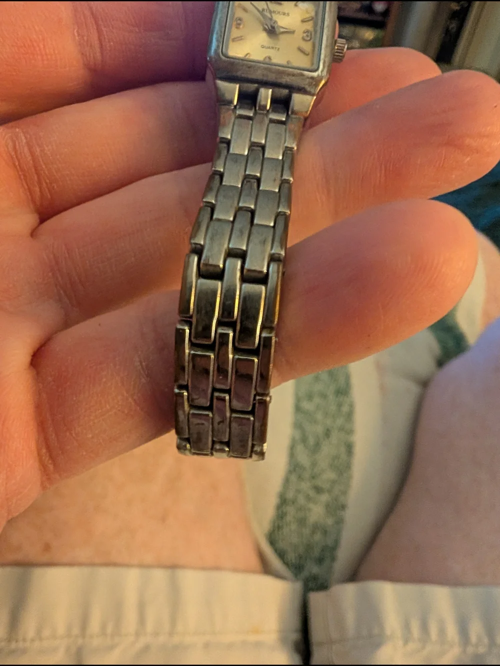 Rumours Square Face With U.S.A. Quartz Watch in Silver with Gold Dial New Batter